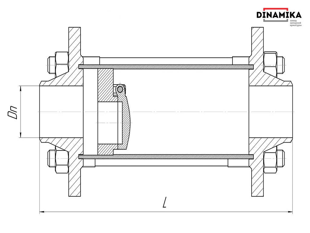 Обратный клапан 19с38нж Ду300 межфланцевый
